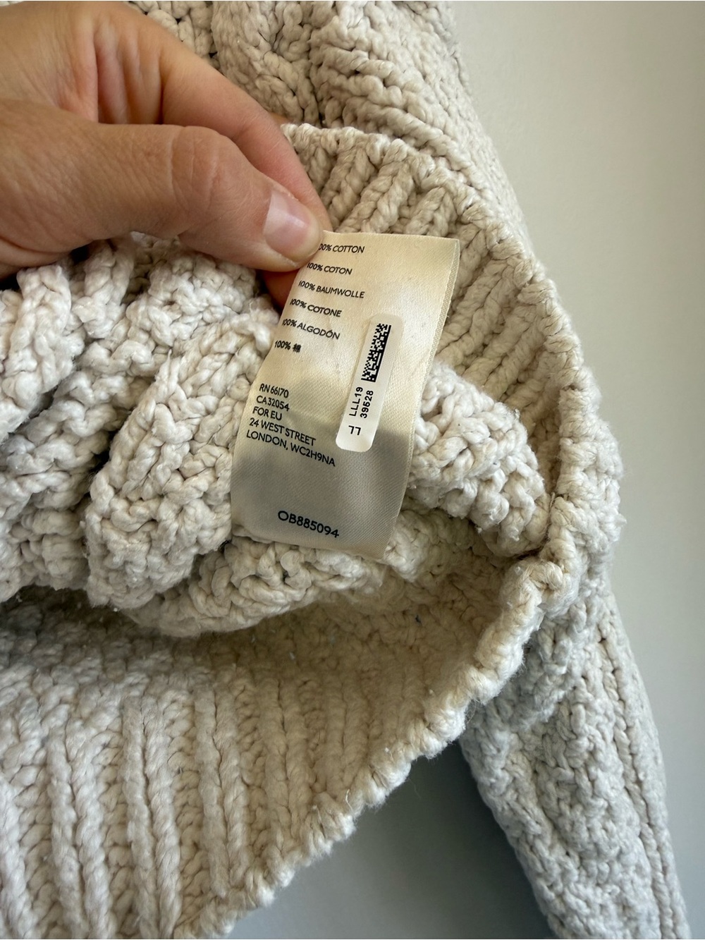 Free People Bonfire Cable Knit Cardi Cream Chunky Cardigan Natural Fiber Cotton - Picture 10 of 11